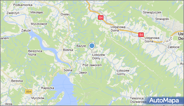 mapa Łobozew Dolny, Łobozew Dolny na mapie Targeo